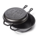 Lodge Wanderlust Seasoned Cast Iron Cabin Combo Cooker, 3.2 Qt.