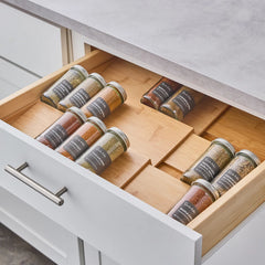 Sur La Table Adjustable Bamboo Spice Drawer Organizer