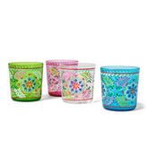 Sur La Table Floral Double Old-Fashioned Outdoor Glasses, Set of 4