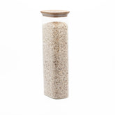 Pebbly Stackable Glass Canister with Bamboo Lid