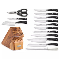 Wüsthof Classic Ikon 15-Piece Knife Block Set, Acacia