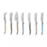 French Home Laguiole Mother of Pearl 7-Piece Cheese Knife Set
