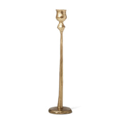 Sur La Table Brushed Gold Iron Forged Taper Candle Holders
