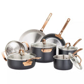 Viking Tri-Ply Black and Copper 11-Piece Cookware Set