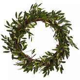 Nearly Natural Faux Olive Wreath, 20"