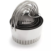 Sur La Table Stainless Steel Fluted Biscuit Cutters, Set of 5
