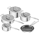 Zwilling Peak Stainless Steel Dual Performance Ceramic Nonstick 10-Piece Cookware Set