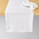 Sur La Table White Linen Table Runner, 108" x 16"