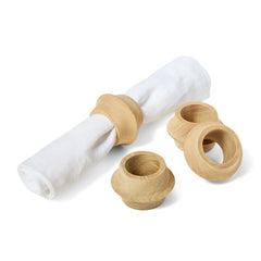 Sur La Table Modern Acacia Wood Napkin Rings, Set of 4