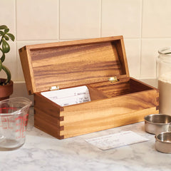 Ironwood Acacia Rectangular Recipe Box